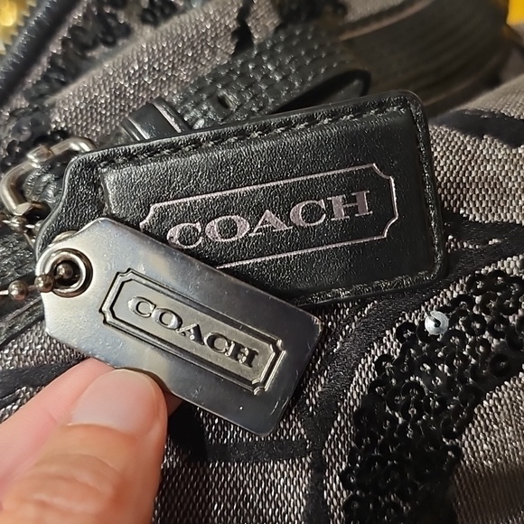 Coach 2010 Grey Fabric and Sequins Madison Op Art Sophia Satchel EUC w/Dustbag - Picture 6 of 16